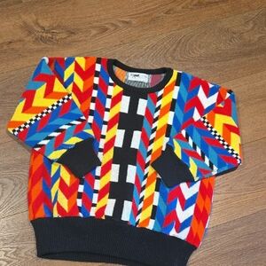 VINTAGE GEOMETRIC PATTERN FLYER SWEATER..WOMENS.. #7825